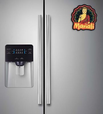 Manali Buddha Magnet Wooden Indian States Theme Fridge Magnet for Refrigerator Door, Kitchen & Home Decor |