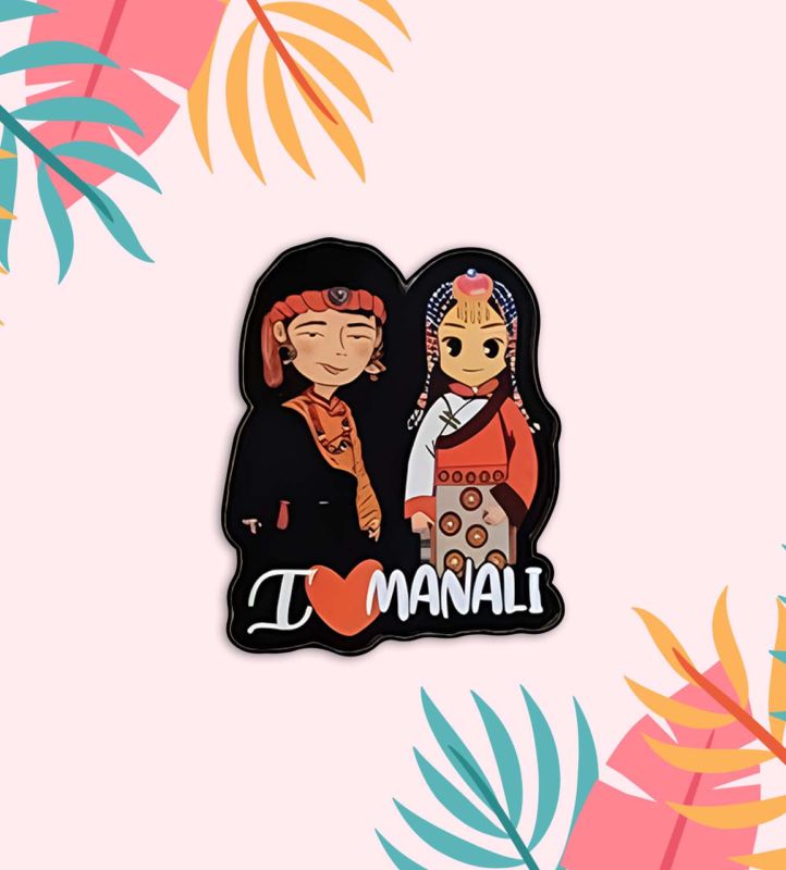 Manali Couple Indian States Theme Fridge Magnet for Refrigerator Door, Kitchen Gift for Travels  Decorative Souvenir Magnet for Fridge