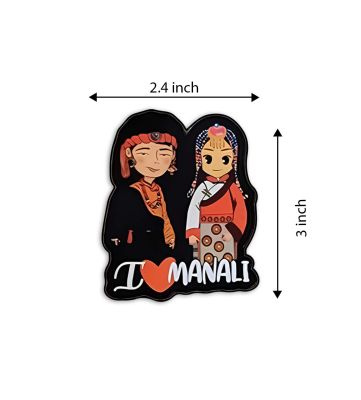 Manali Couple Indian States Theme Fridge Magnet for Refrigerator Door, Kitchen Gift for Travels  Decorative Souvenir Magnet for Fridge