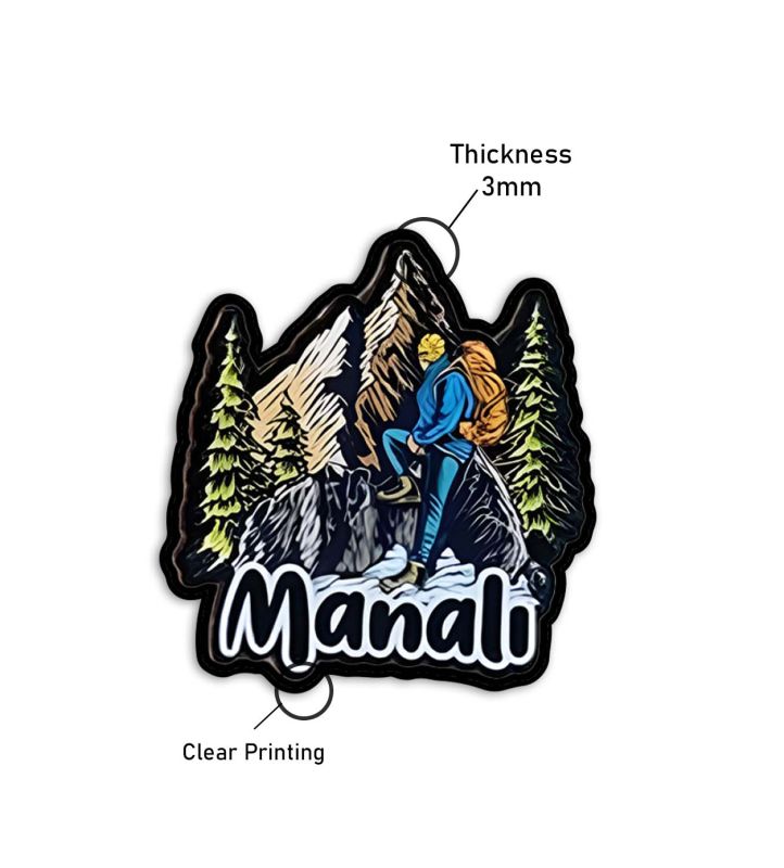 Manali Fridge Magnet Wooden Indian States Theme Fridge Magnet for Refrigerator Door, Kitchen Gift for Travels