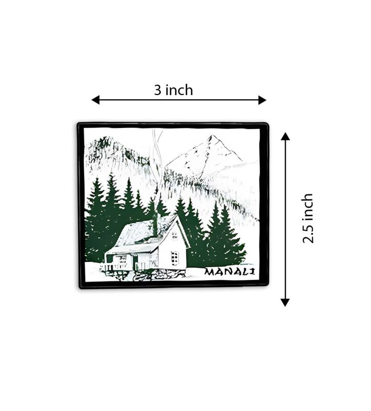 Manali Fridge Magnet2 Wooden Indian States Theme Fridge Magnet for Refrigerator Door, Kitchen Gift for Travels Decorative Souvenir Magnet for Fridge
