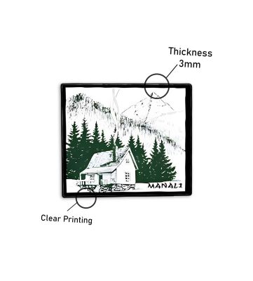 Manali Fridge Magnet2 Wooden Indian States Theme Fridge Magnet for Refrigerator Door, Kitchen Gift for Travels Decorative Souvenir Magnet for Fridge