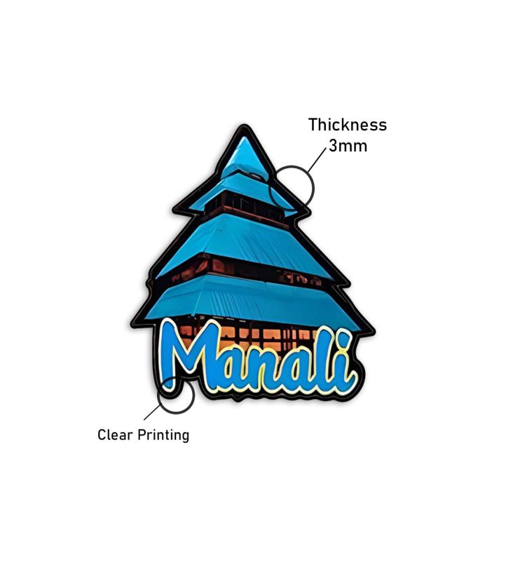 Manali Hut Fridge Magnet Wooden Indian States Theme Fridge Magnet for Refrigerator Door, Kitchen Gift for Travels Decorative Souvenir Magnet for Fridge