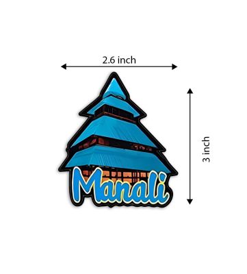 Manali Hut Fridge Magnet Wooden Indian States Theme Fridge Magnet for Refrigerator Door, Kitchen Gift for Travels Decorative Souvenir Magnet for Fridge