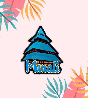 Manali Hut Fridge Magnet Wooden Indian States Theme Fridge Magnet for Refrigerator Door, Kitchen Gift for Travels Decorative Souvenir Magnet for Fridge