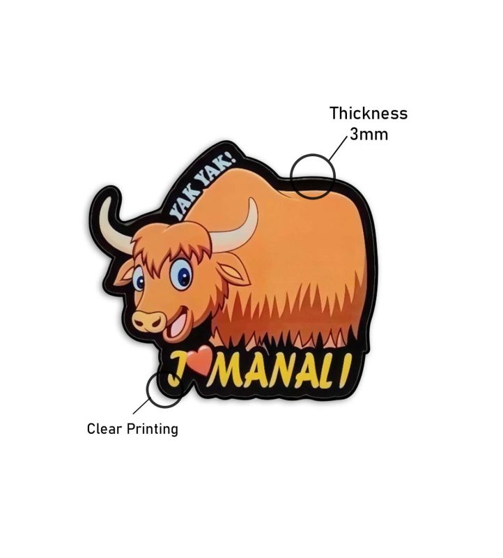 Manali Yak Fridge Magnet Indian States Theme Fridge Magnet for Refrigerator Door, Kitchen  Gift for Travels Decorative Souvenir Magnet for Fridge