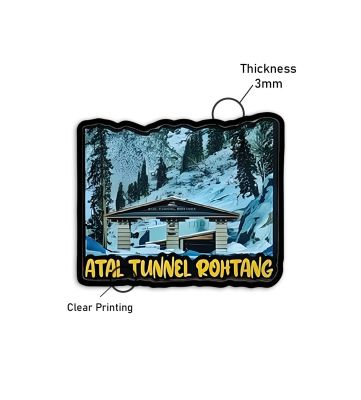 Rohtang Fridge Magnet Wooden Indian States Theme Fridge Magnet for Refrigerator Door, Kitchen Gift for Travels  Decorative Souvenir Magnet for Fridge