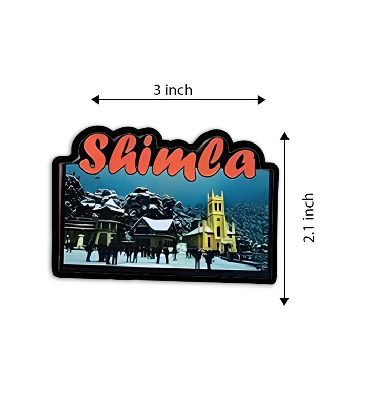 Shimla Fridge Magnet  Wooden Indian States Theme Fridge Magnet for Refrigerator Door, Kitchen & Home Decor  Gift for Travels  Decorative Souvenir Magnet for Fridge