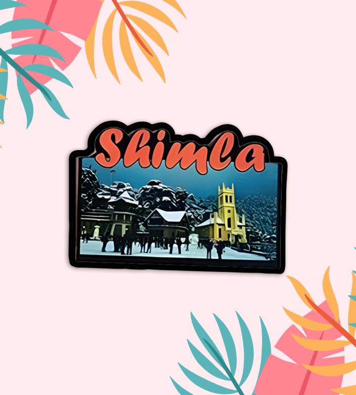 Shimla Fridge Magnet  Wooden Indian States Theme Fridge Magnet for Refrigerator Door, Kitchen & Home Decor  Gift for Travels  Decorative Souvenir Magnet for Fridge