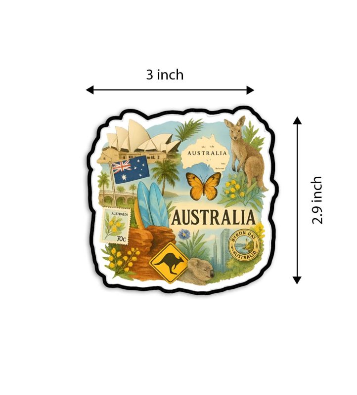 Australia Fridge Magnet  Country Theme Fridge Magnet Souvenir Wooden Refrigerator Stylish Magnet for Kitchen & Home Decor  Fridge Decoration Travel Souvenir Gift