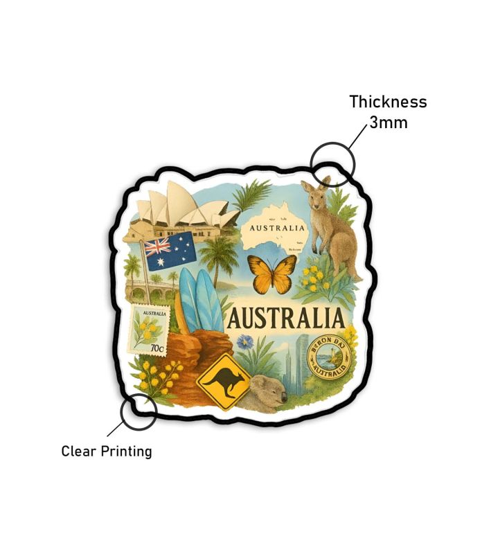 Australia Fridge Magnet  Country Theme Fridge Magnet Souvenir Wooden Refrigerator Stylish Magnet for Kitchen & Home Decor  Fridge Decoration Travel Souvenir Gift