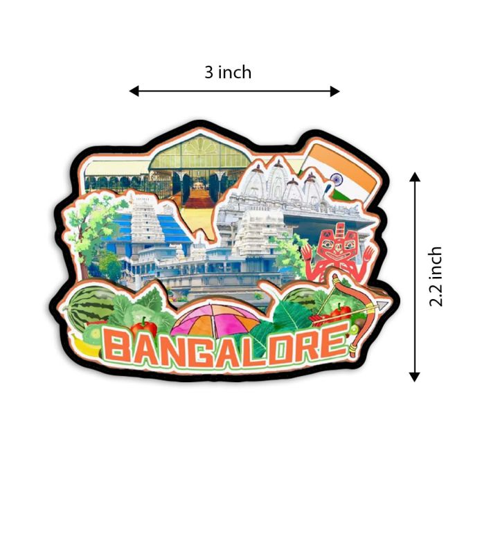 Bangalore Fridge Magnet Souvenir Wooden Refrigerator Stylish Magnet for Kitchen & Home Decor Fridge Decoration Travel Souvenir Gift Country Theme Fridge Magnet