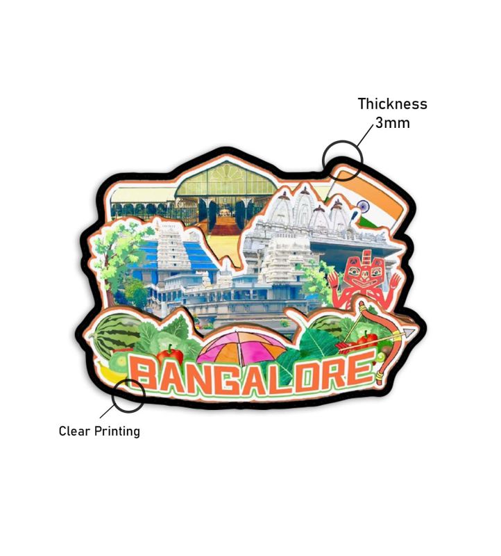 Bangalore Fridge Magnet Souvenir Wooden Refrigerator Stylish Magnet for Kitchen & Home Decor Fridge Decoration Travel Souvenir Gift Country Theme Fridge Magnet