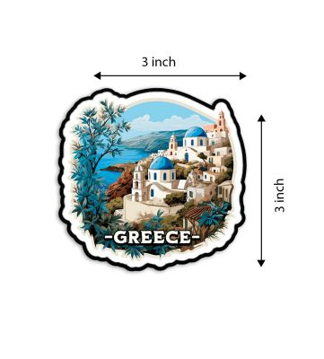 Greece Fridge Magnet Fridge Decoration Travel Souvenir Gift Country Theme Fridge Magnet | Souvenir Wooden Refrigerator Stylish Magnet for Kitchen & Home Decor