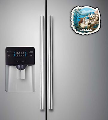 Greece Fridge Magnet Fridge Decoration Travel Souvenir Gift Country Theme Fridge Magnet | Souvenir Wooden Refrigerator Stylish Magnet for Kitchen & Home Decor