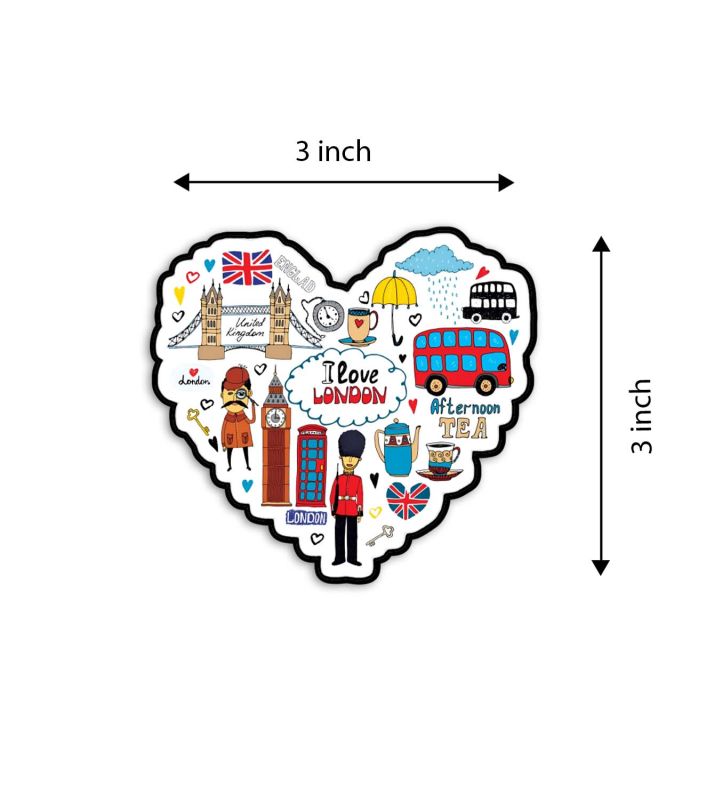 I Love London Country Theme Fridge Magnet Souvenir Wooden Refrigerator Stylish Magnet for Kitchen & Home Decor Fridge Decoration Travel Souvenir Gift