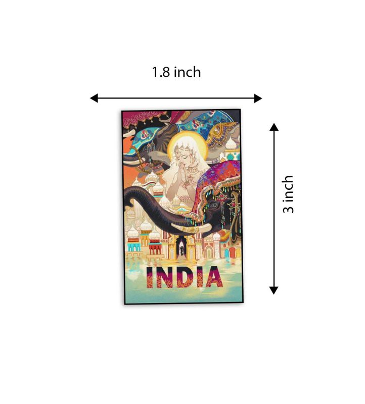 India Fridge Magnet Country Theme Fridge Magnet Souvenir Wooden Refrigerator Stylish Magnet for Kitchen & Home Decor Fridge Decoration Travel Souvenir Gift