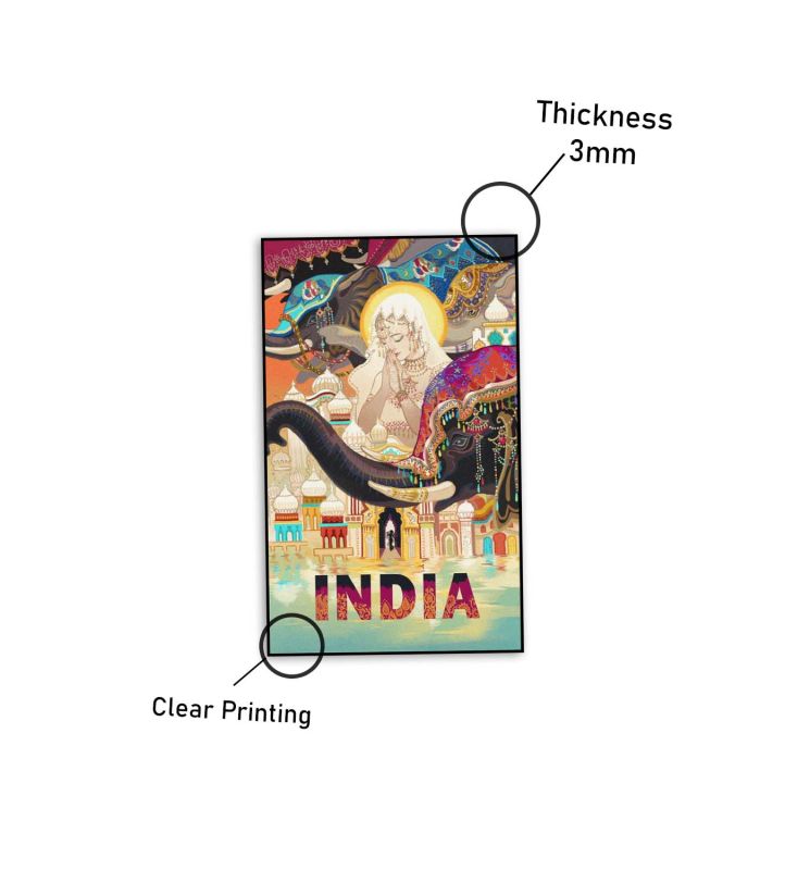 India Fridge Magnet Country Theme Fridge Magnet Souvenir Wooden Refrigerator Stylish Magnet for Kitchen & Home Decor Fridge Decoration Travel Souvenir Gift