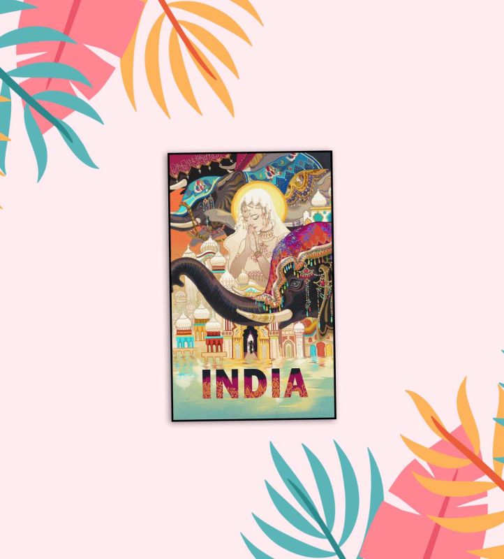India Fridge Magnet Country Theme Fridge Magnet Souvenir Wooden Refrigerator Stylish Magnet for Kitchen & Home Decor Fridge Decoration Travel Souvenir Gift