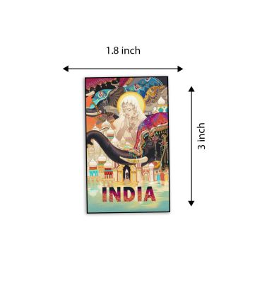 India Fridge Magnet Country Theme Fridge Magnet Souvenir Wooden Refrigerator Stylish Magnet for Kitchen & Home Decor Fridge Decoration Travel Souvenir Gift