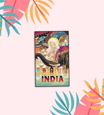 India Fridge Magnet Country Theme Fridge Magnet Souvenir Wooden Refrigerator Stylish Magnet for Kitchen & Home Decor Fridge Decoration Travel Souvenir Gift