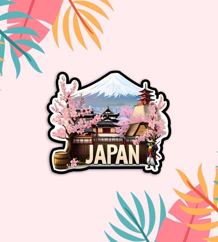 Japan Fridge Magnet  Country Theme Fridge Magnet | Souvenir Wooden Refrigerator Stylish Magnet for Kitchen & Home Decor   Fridge Decoration Trave Souvenir Gift