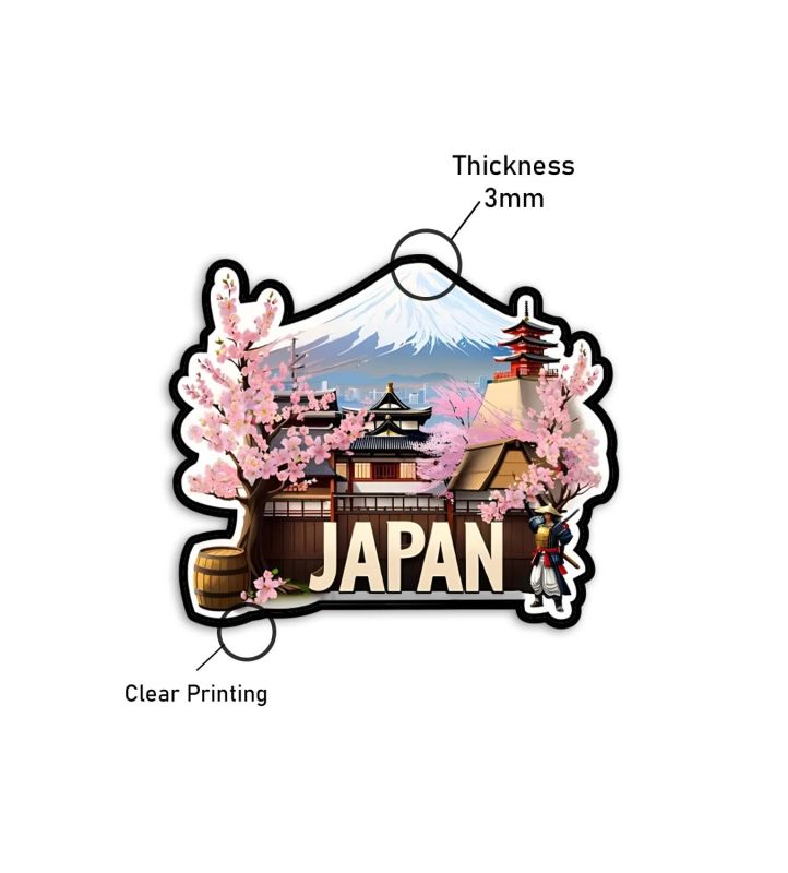 Japan Fridge Magnet  Country Theme Fridge Magnet | Souvenir Wooden Refrigerator Stylish Magnet for Kitchen & Home Decor   Fridge Decoration Trave Souvenir Gift