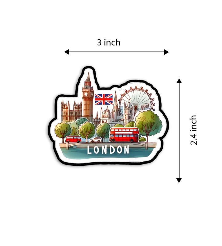 London Fridge Magnet Country Theme Fridge Magnet   Souvenir Wooden Refrigerator Stylish Magnet for Kitchen & Home Decor  Fridge Decoration Travel Souvenir Gift