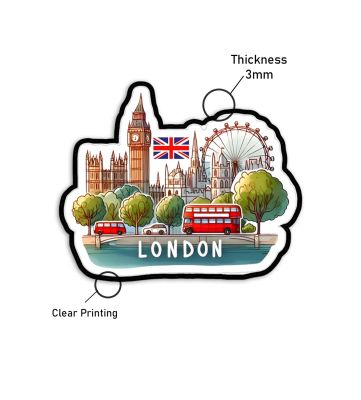 London Fridge Magnet Country Theme Fridge Magnet   Souvenir Wooden Refrigerator Stylish Magnet for Kitchen & Home Decor  Fridge Decoration Travel Souvenir Gift
