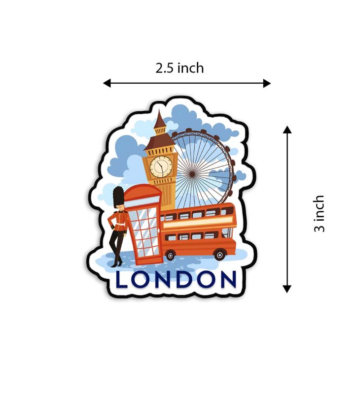 London Fridge Magnet1  Country Theme Fridge Magnet  Souvenir Wooden Refrigerator Stylish Magnet for Kitchen & Home Decor  Fridge Decoration Trave  Souvenir Gift