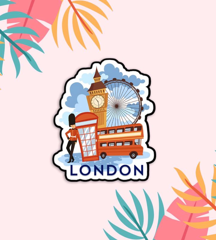 London Fridge Magnet1  Country Theme Fridge Magnet  Souvenir Wooden Refrigerator Stylish Magnet for Kitchen & Home Decor  Fridge Decoration Trave  Souvenir Gift