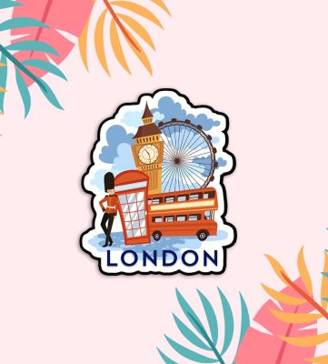 London Fridge Magnet1  Country Theme Fridge Magnet  Souvenir Wooden Refrigerator Stylish Magnet for Kitchen & Home Decor  Fridge Decoration Trave  Souvenir Gift