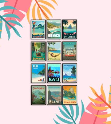 12 Pcs Retro World Magnets Wooden Countries Combo Fridge Magnet  International Travel Souvenir Gift Set  Kitchen Decor  Fridge Decoration   Country Theme Birthday Gift