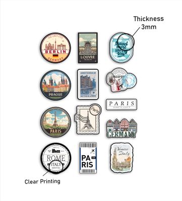 12 Pack European Travel Magnet Wooden Countries Combo Fridge Magnet   International Travel Souvenir Gift Set  Kitchen Decor  Fridge Decoration  Country Theme Birthday Gift