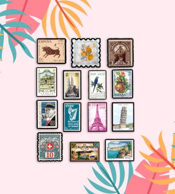 14 Pcs International Travel Stamp Magnet Wooden Countries Combo Fridge Magnet  International Travel Souvenir Gift Set  Kitchen Decor   Fridge Decoration   Country Theme Birthday Gift