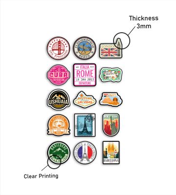 15 Pack World Travel Sticker Set Wooden Countries Combo Fridge Magnet International Travel Souvenir Gift Set Kitchen Decor  Fridge Decoration Country Theme Birthday Gift