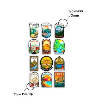 India State Fridge Magnet Wooden Countries Combo Fridge Magnet  International Travel Souvenir Gift Set | Kitchen Decor  Fridge Decoration  Country Theme Birthday Gift