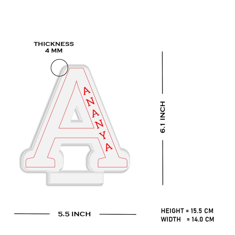 Personalised Alphabet Led Lamp Custom with Name & Alphabet Letter  Birthday Return Gift for Kids, Friends | Warm White Light & USB Powered Home Decor Light