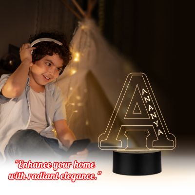 Personalised Alphabet Led Lamp Custom with Name & Alphabet Letter  Birthday Return Gift for Kids, Friends | Warm White Light & USB Powered Home Decor Light