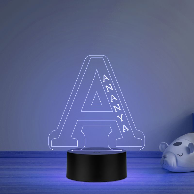 Personalised Alphabet Led Lamp Custom with Name & Alphabet Letter   Birthday Return Gift for Kids, Friends  Automatic Color Changing Light & USB Powered  Home Decor Light