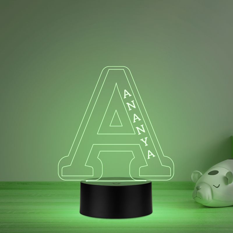 Personalised Alphabet Led Lamp Custom with Name & Alphabet Letter   Birthday Return Gift for Kids, Friends  Automatic Color Changing Light & USB Powered  Home Decor Light