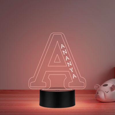 Personalised Alphabet Led Lamp Custom with Name & Alphabet Letter   Birthday Return Gift for Kids, Friends  Automatic Color Changing Light & USB Powered  Home Decor Light