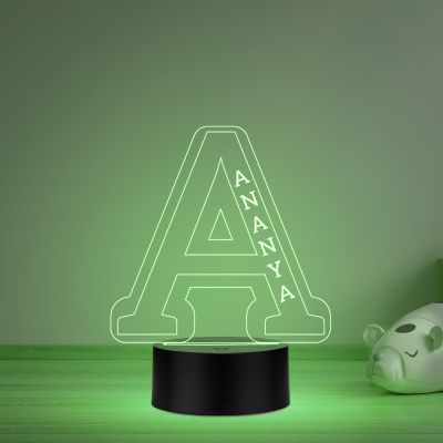 Personalised Alphabet Led Lamp Custom with Name & Alphabet Letter   Birthday Return Gift for Kids, Friends  Automatic Color Changing Light & USB Powered  Home Decor Light