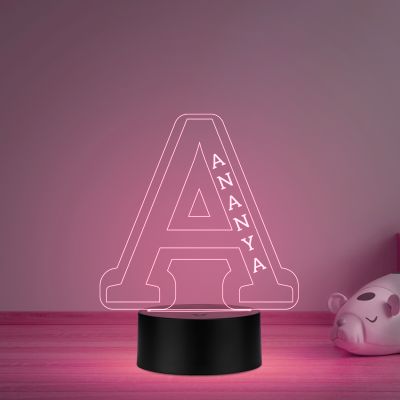 Personalised Alphabet Led Lamp Custom with Name & Alphabet Letter   Birthday Return Gift for Kids, Friends  Automatic Color Changing Light & USB Powered  Home Decor Light