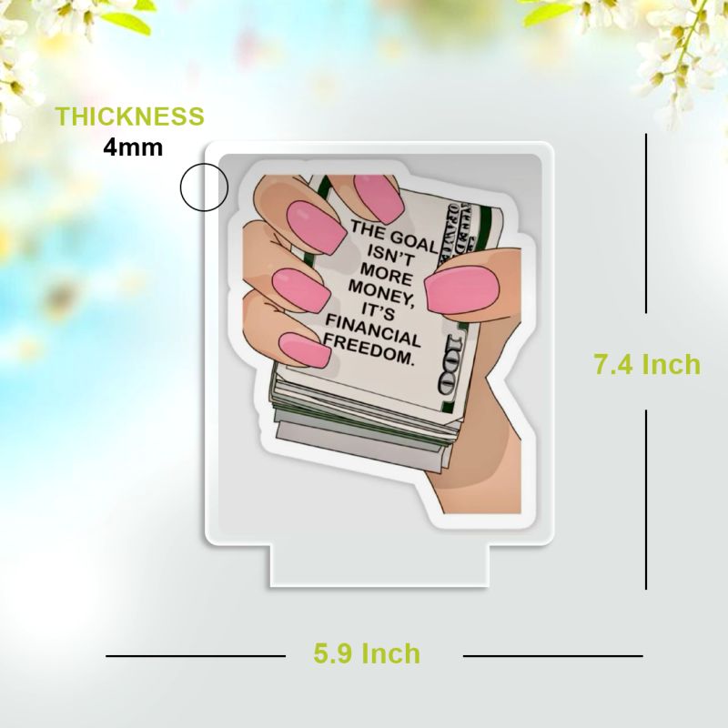 Financial Freedom UV Print Lamp Plaque – Motivational Desk Decor for Women t inspires confidence, ambition, and empowerment every single day.