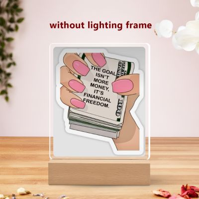 Financial Freedom UV Print Lamp Plaque – Motivational Desk Decor for Women t inspires confidence, ambition, and empowerment every single day.
