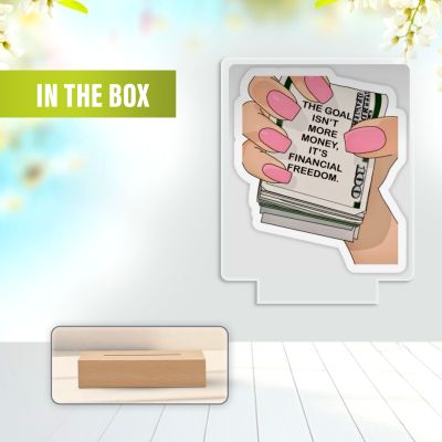 Financial Freedom UV Print Lamp Plaque – Motivational Desk Decor for Women t inspires confidence, ambition, and empowerment every single day.
