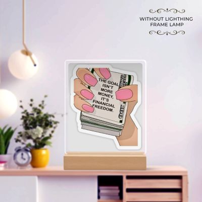 Financial Freedom UV Print Lamp Plaque – Motivational Desk Decor for Women t inspires confidence, ambition, and empowerment every single day.