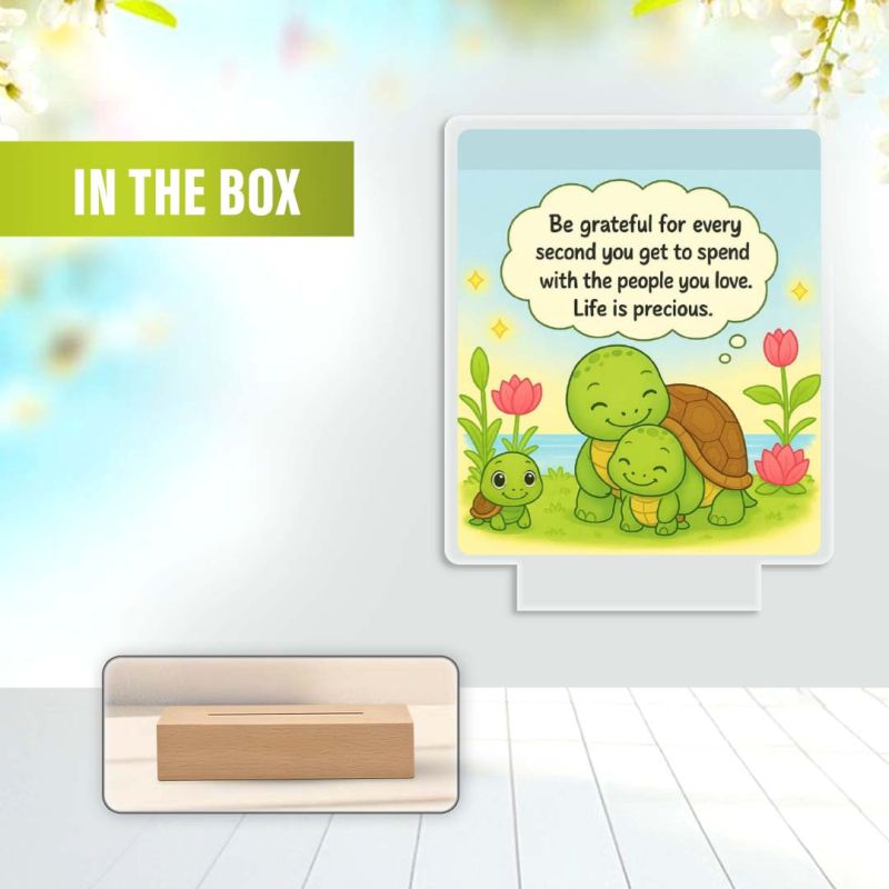 A beautiful reminder to value life! Display this wooden-base acrylic plaque and embrace gratitude every day.