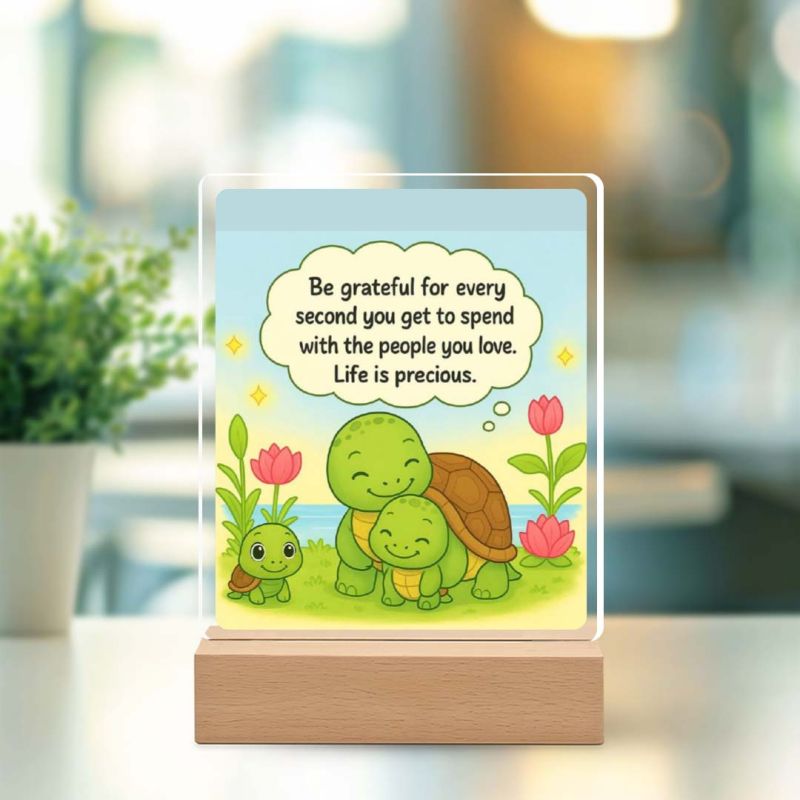 A beautiful reminder to value life! Display this wooden-base acrylic plaque and embrace gratitude every day.